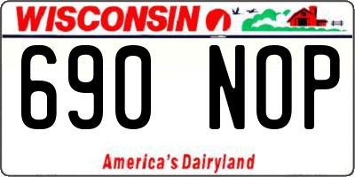 WI license plate 690NOP