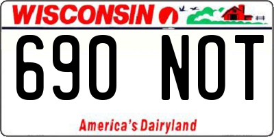 WI license plate 690NOT