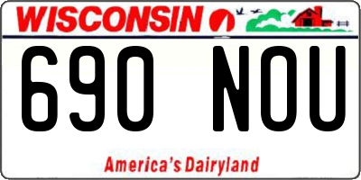 WI license plate 690NOU