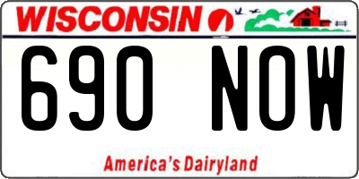 WI license plate 690NOW