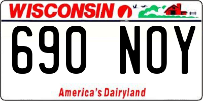WI license plate 690NOY
