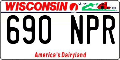 WI license plate 690NPR