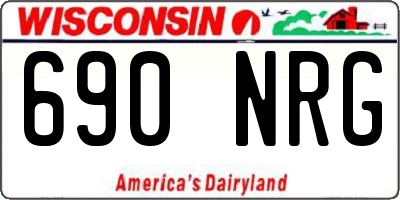 WI license plate 690NRG