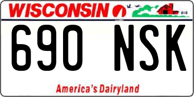 WI license plate 690NSK