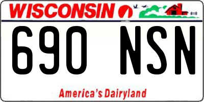 WI license plate 690NSN