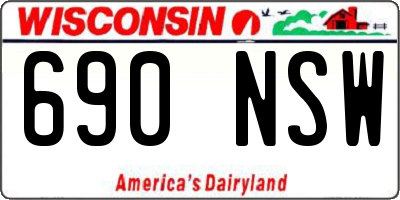 WI license plate 690NSW