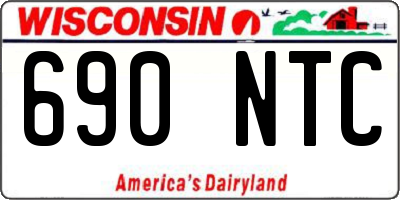 WI license plate 690NTC