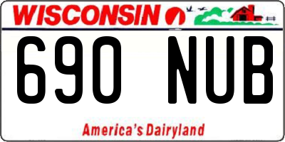 WI license plate 690NUB