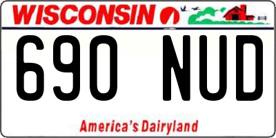 WI license plate 690NUD