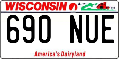 WI license plate 690NUE