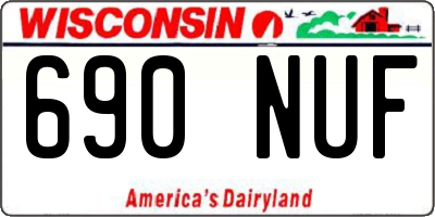 WI license plate 690NUF