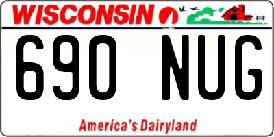 WI license plate 690NUG