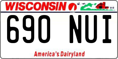 WI license plate 690NUI