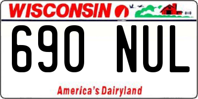 WI license plate 690NUL
