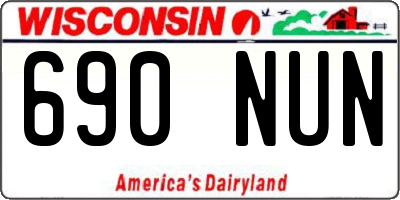 WI license plate 690NUN
