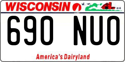 WI license plate 690NUO