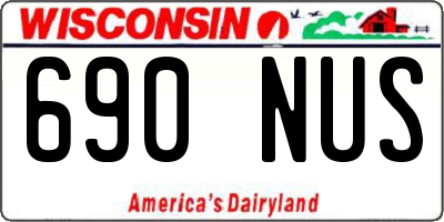 WI license plate 690NUS