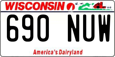 WI license plate 690NUW