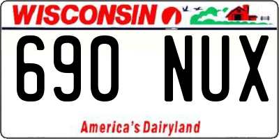 WI license plate 690NUX