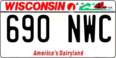 WI license plate 690NWC