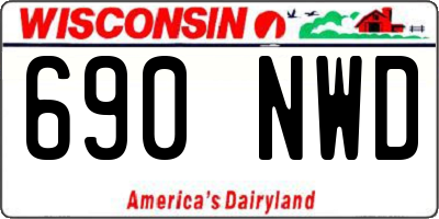 WI license plate 690NWD