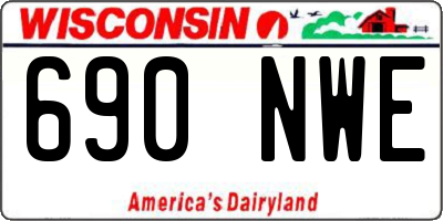WI license plate 690NWE