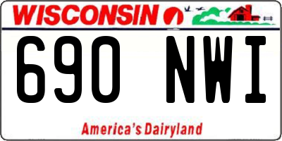 WI license plate 690NWI