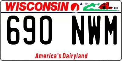 WI license plate 690NWM