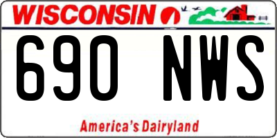 WI license plate 690NWS
