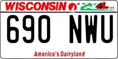 WI license plate 690NWU
