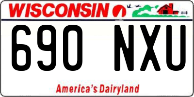 WI license plate 690NXU