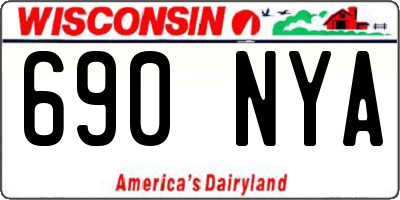 WI license plate 690NYA