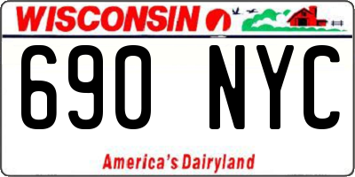 WI license plate 690NYC