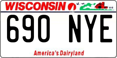 WI license plate 690NYE