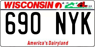 WI license plate 690NYK