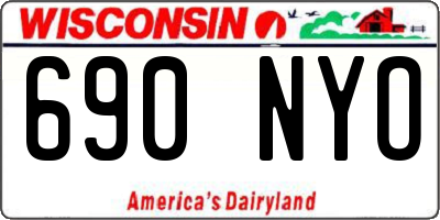 WI license plate 690NYO