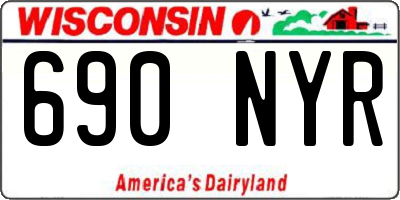 WI license plate 690NYR