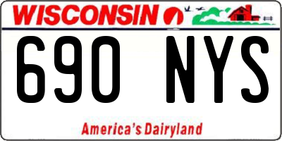 WI license plate 690NYS