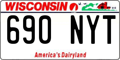 WI license plate 690NYT