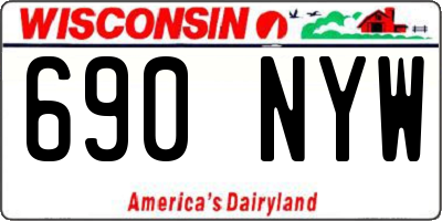 WI license plate 690NYW