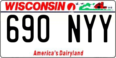 WI license plate 690NYY