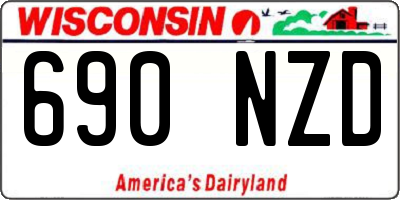 WI license plate 690NZD