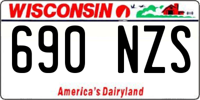 WI license plate 690NZS