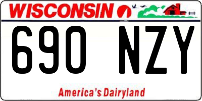 WI license plate 690NZY