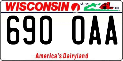 WI license plate 690OAA