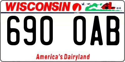 WI license plate 690OAB