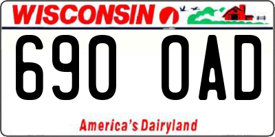 WI license plate 690OAD