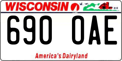 WI license plate 690OAE