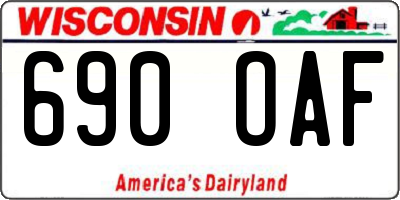 WI license plate 690OAF