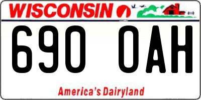 WI license plate 690OAH